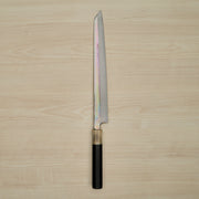 Image 28: Hitohira Togashi White #1 Mizu Honyaki Kiritsuke Yanagiba 300mm Taihei Ebony Handle