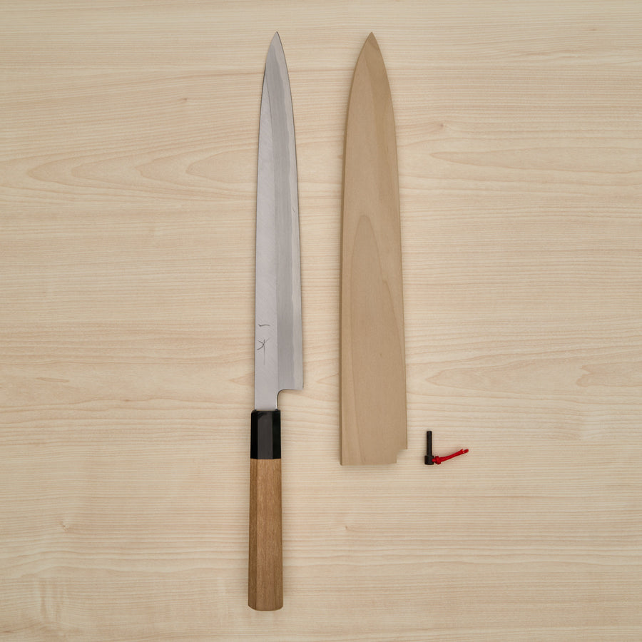 Hitohira Kikuchiyo Manzo Blue #2 Yanagiba 270mm Ho Wood Handle
