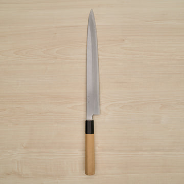 Hitohira Kikuchiyo Manzo Blue #2 Yanagiba 300mm Ho Wood Handle