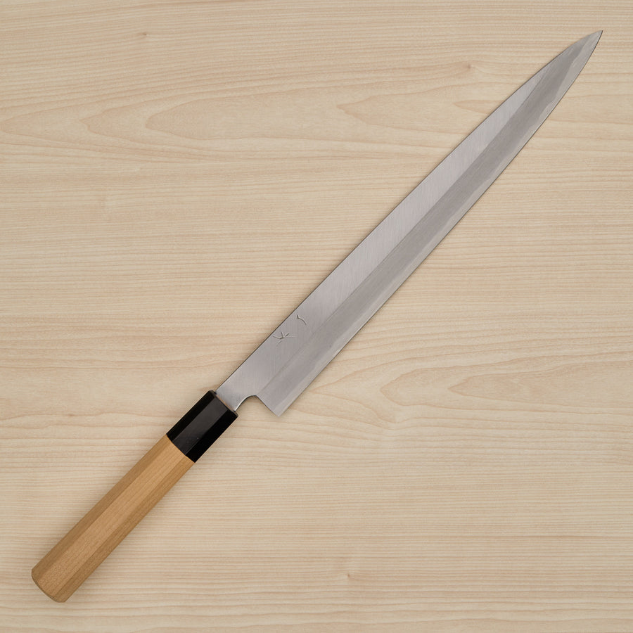 Hitohira Kikuchiyo Manzo Blue #2 Yanagiba 300mm Ho Wood Handle