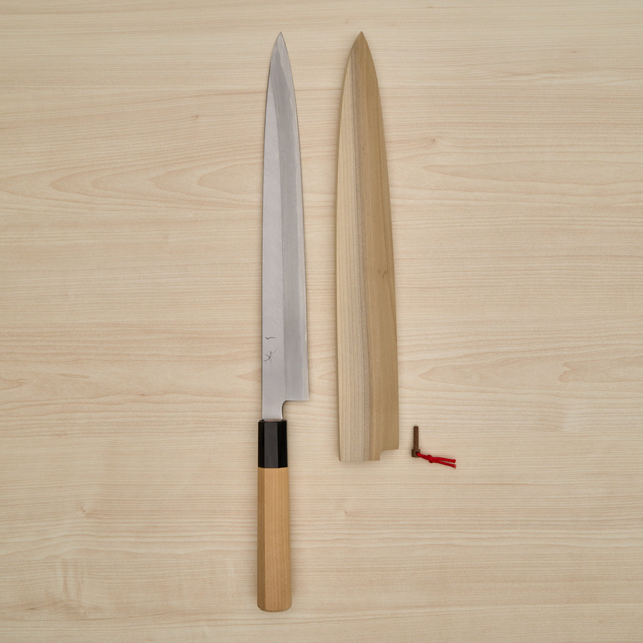 Hitohira Kikuchiyo Manzo Blue #2 Yanagiba 300mm Ho Wood Handle
