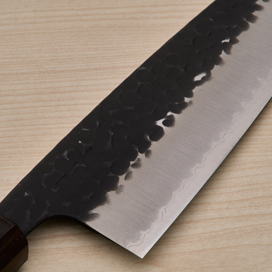Hitohira Futana SB Kuro Tsuchime Santoku 170mm Cherry Wood Handle