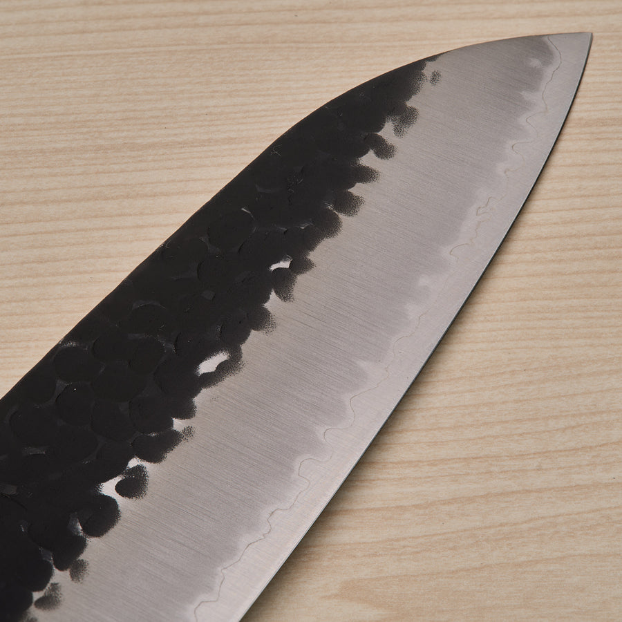 Hitohira Futana SB Kuro Tsuchime Santoku 170mm Cherry Wood Handle