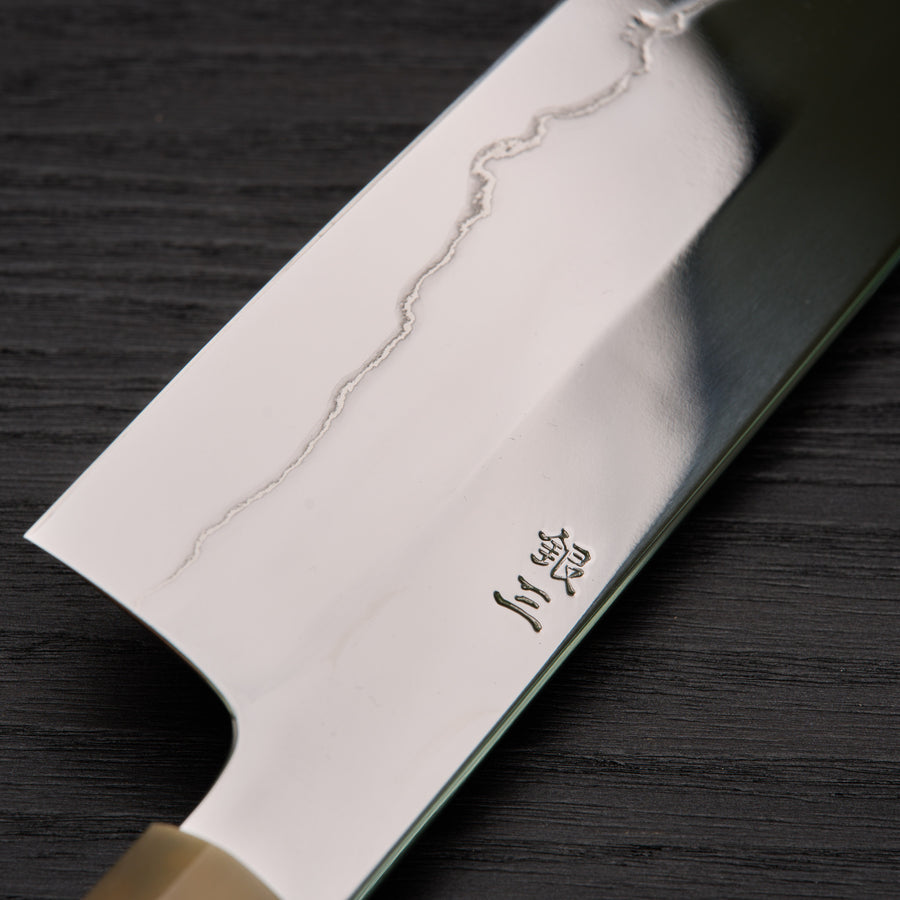 Hitohira Kikuchiyo Rou Silver #3 Fully Mirror Polished Gyuto 210mm Ebony Handle