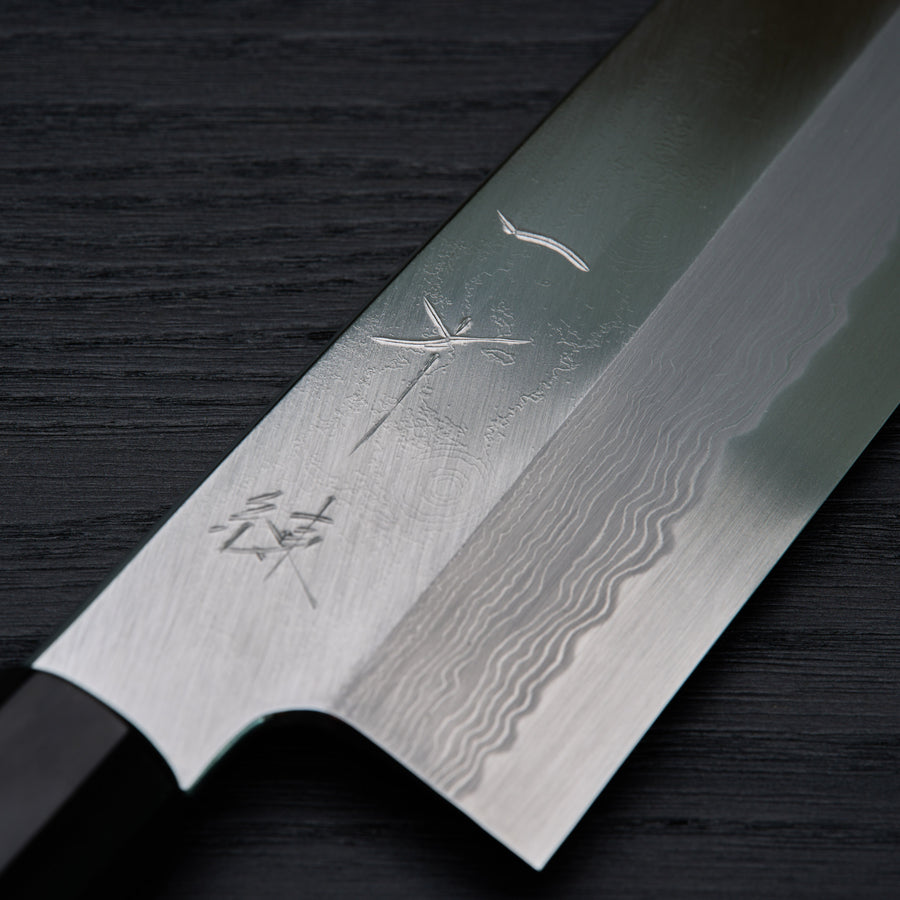 Hitohira Gorobei Ren White #2 Damascus Gyuto 240mm Ho Wood Handle