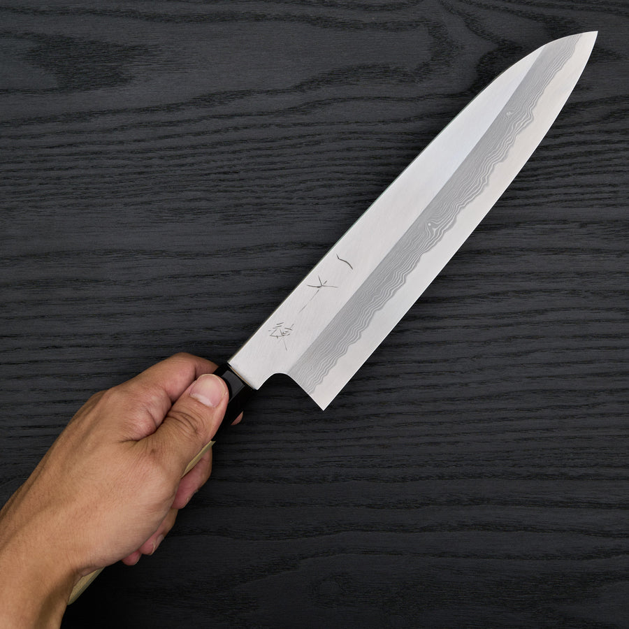 Hitohira Gorobei Ren White #2 Damascus Gyuto 240mm Ho Wood Handle