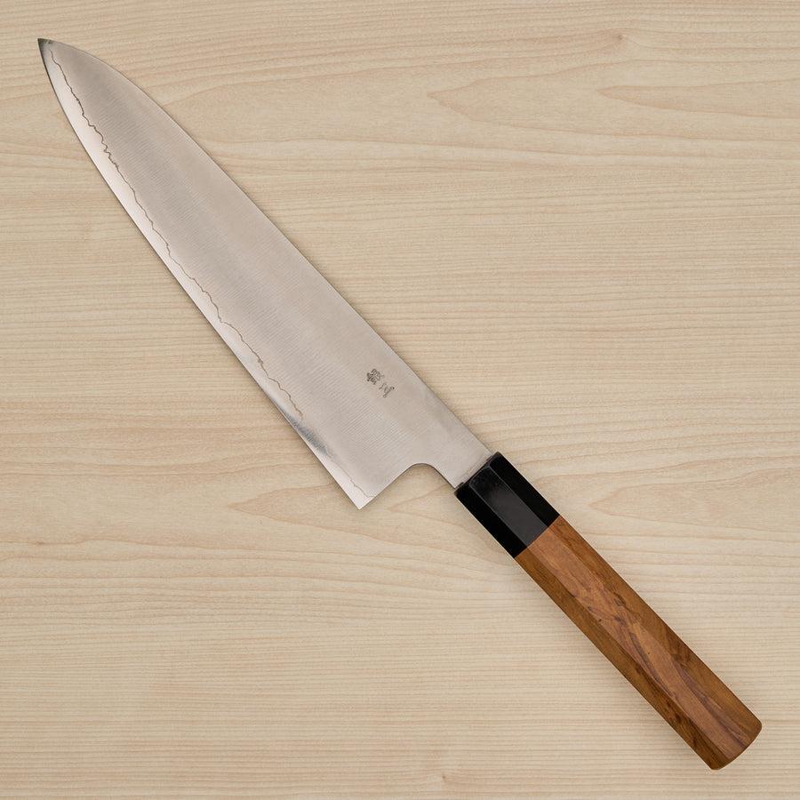 Hitohira Kikuchiyo Gosaku Silver #3 Gyuto 240mm Olivewood Handle