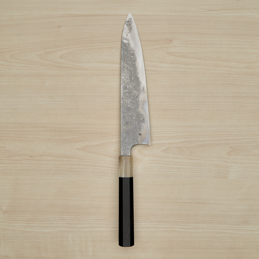 Hitohira Tanaka Yohei Blue #1 Damascus Gyuto 240mm Taihei Makassar Ebony