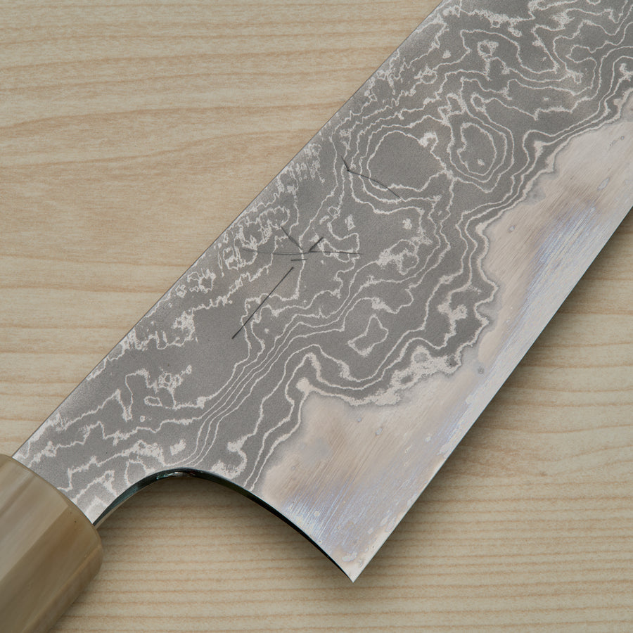 Hitohira Tanaka Yohei Blue #1 Damascus Gyuto 240mm Taihei Makassar Ebony