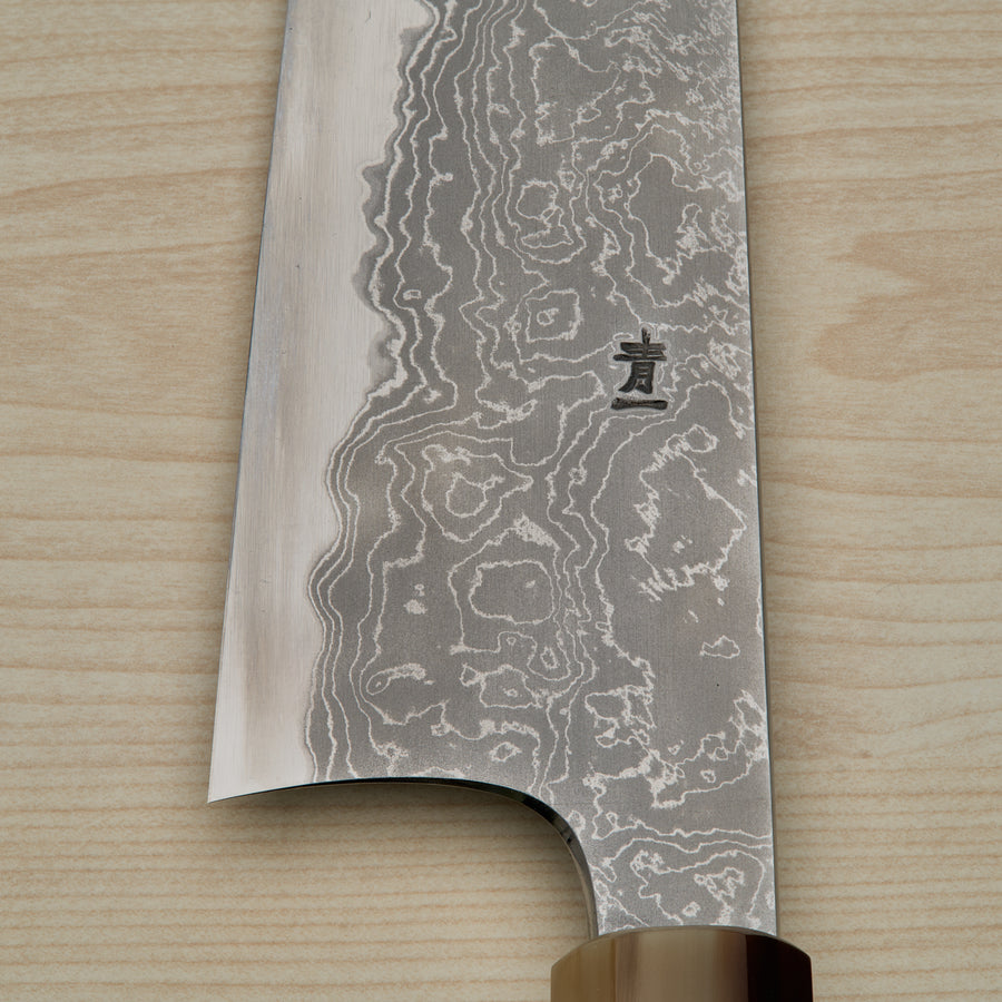 Hitohira Tanaka Yohei Blue #1 Damascus Gyuto 240mm Taihei Makassar Ebony