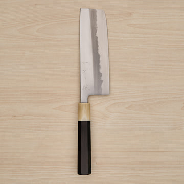Hitohira Tanaka Ren White #2 Nakiri 180mm Ebony Handle