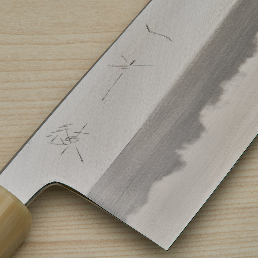 Hitohira Tanaka Ren White #2 Nakiri 180mm Ebony Handle
