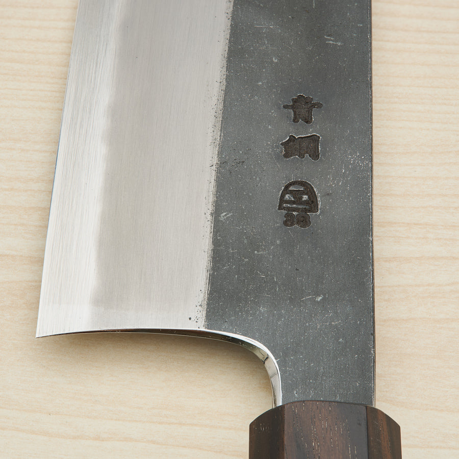 Hitohira Togashi Blue #2 Kurouchi Bunka Cherry Wood Handle (Ebony End)