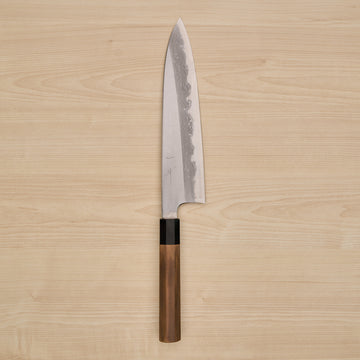 Hitohira Togashi White #1 Damascus Gyuto 240mm Burnt Yakusugi Handle