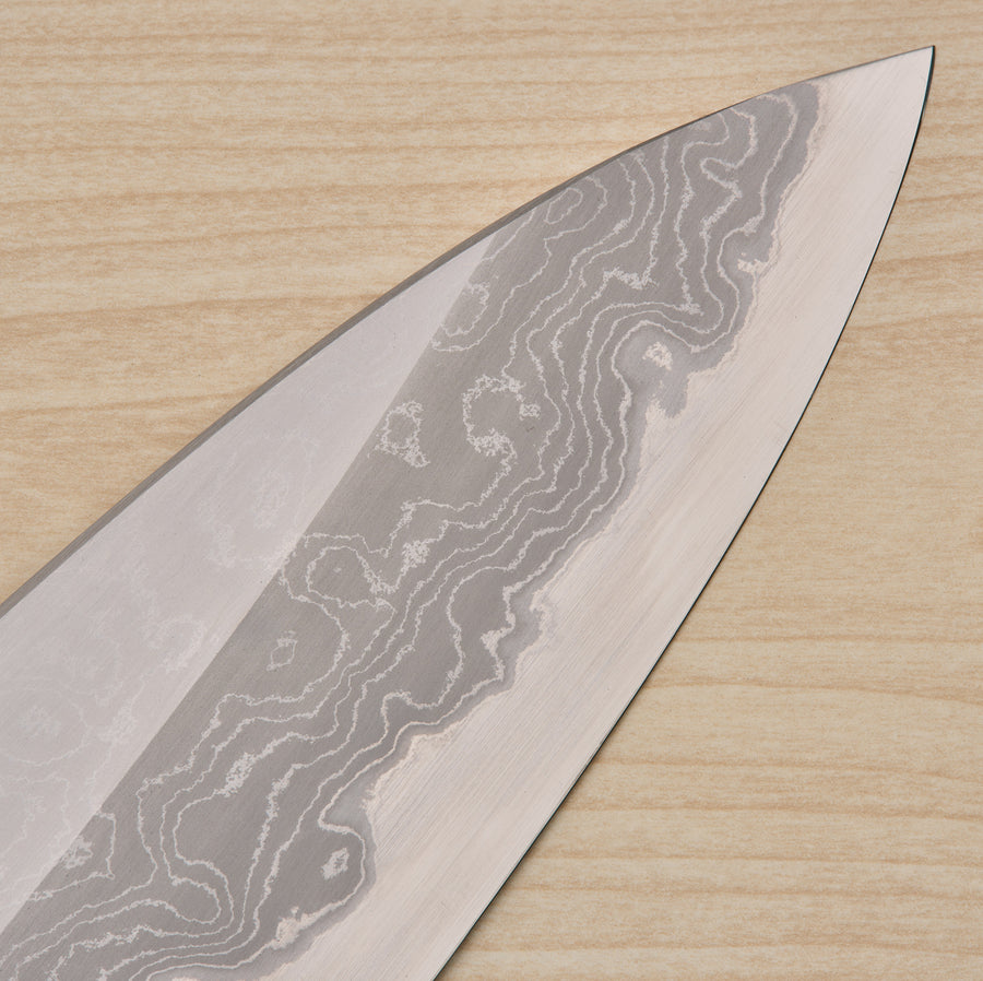 Hitohira Togashi White #1 Damascus Gyuto 240mm Burnt Yakusugi Handle