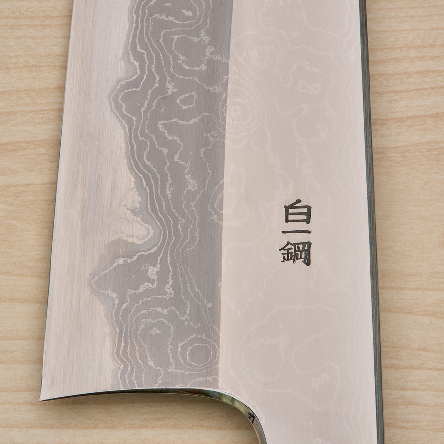 Hitohira Togashi White #1 Damascus Gyuto 240mm Burnt Yakusugi Handle