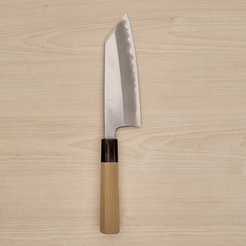 Hitohira Togashi White #1 Stainless Clad Bunka 180mm Ho Wood Handle