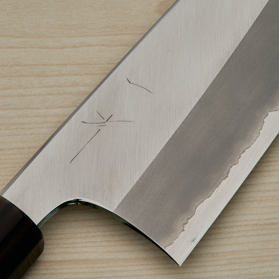 Hitohira Togashi White #1 Stainless Clad Bunka 180mm Ho Wood Handle