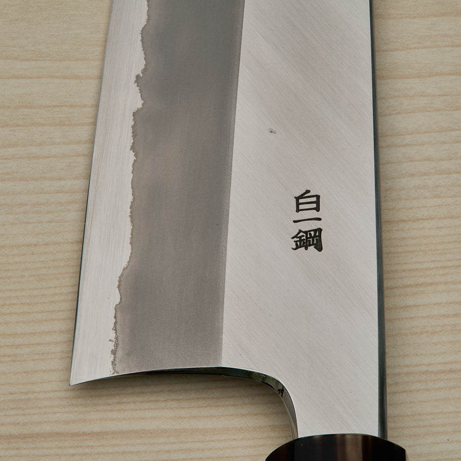 Hitohira Togashi White #1 Stainless Clad Bunka 180mm Ho Wood Handle