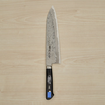 Morihei Hisamoto White #1 Tsuchime Stainless Clad Gyuto 210mm Pakka Handle (Fine Finish)
