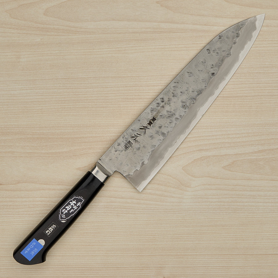 Morihei Hisamoto White #1 Tsuchime Stainless Clad Gyuto 210mm Pakka Handle (Fine Finish)