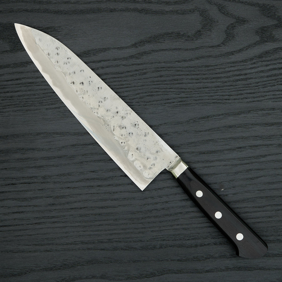 Morihei Hisamoto White #1 Tsuchime Stainless Clad Gyuto 210mm Pakka Handle (Fine Finish)