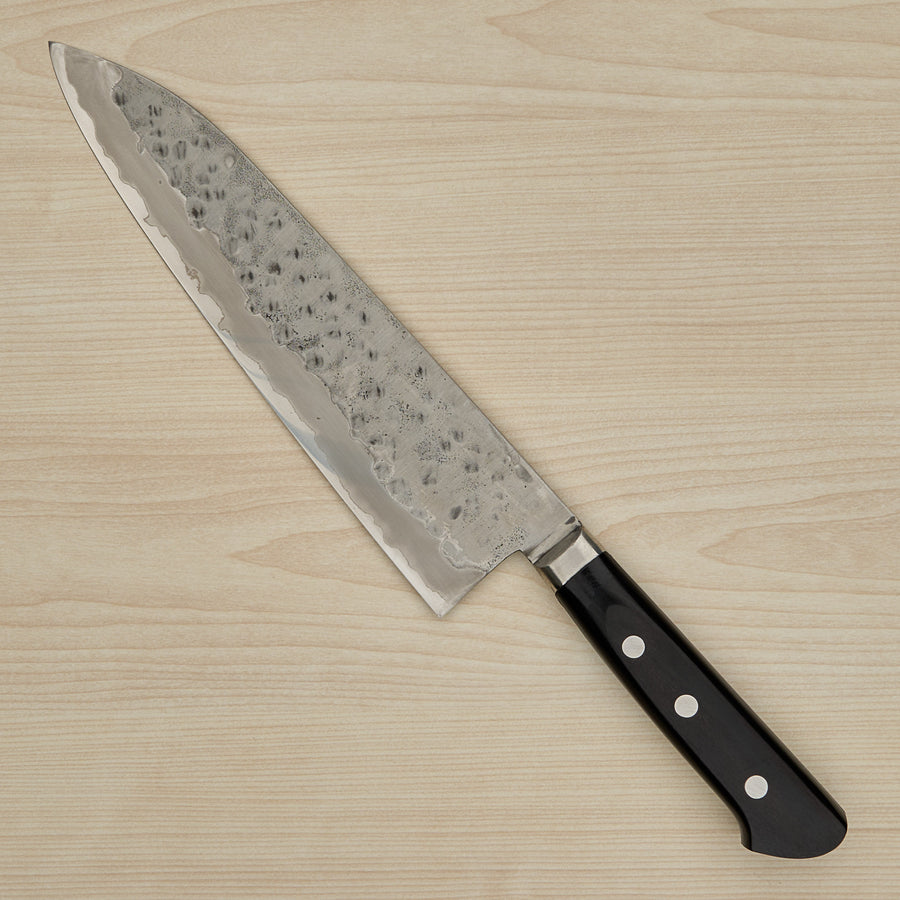 Morihei Hisamoto White #1 Tsuchime Stainless Clad Gyuto 210mm Pakka Handle (Fine Finish)