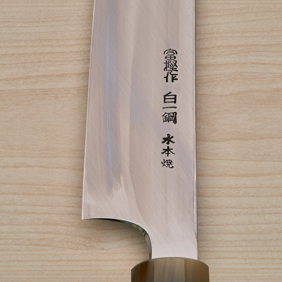 Hitohira Togashi White #1 Sanbonsugi Mizu Honyaki Yanagi Sakimaru 300mm Taihei Makassar Ebony Handle