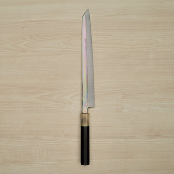 Hitohira Togashi White #1 Mizu Honyaki Kiritsuke Yanagiba 300mm Taihei Ebony Handle
