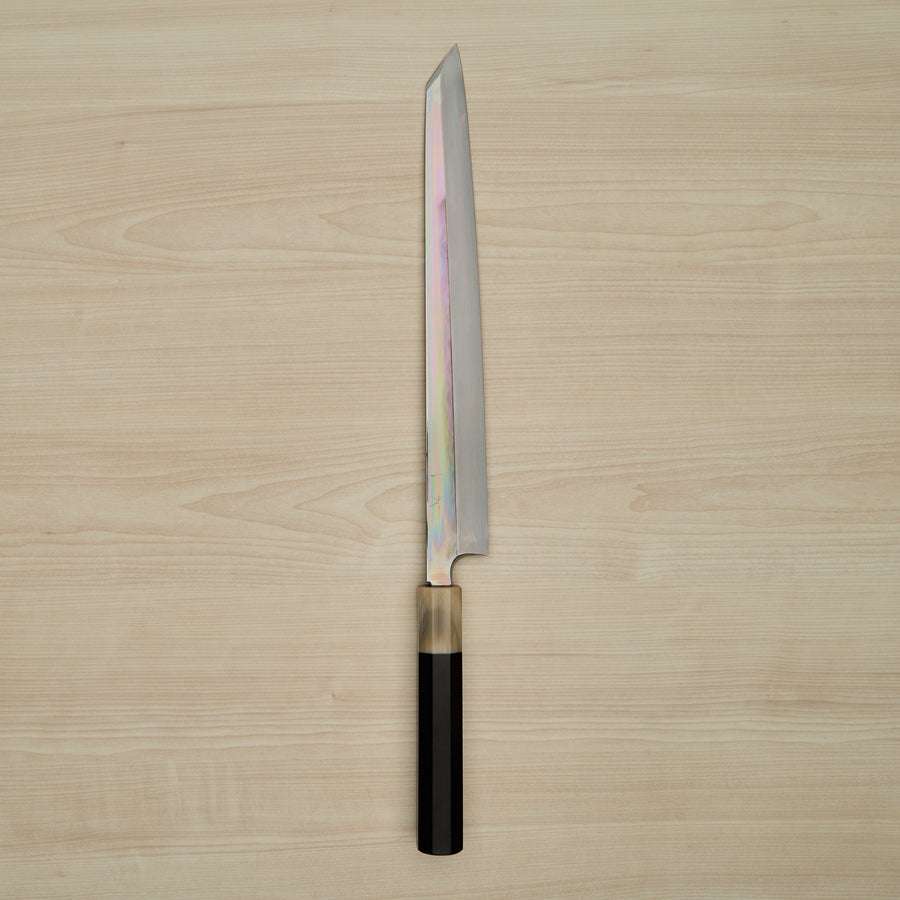 Hitohira Togashi White #1 Mizu Honyaki Kiritsuke Yanagiba 300mm Taihei Ebony Handle
