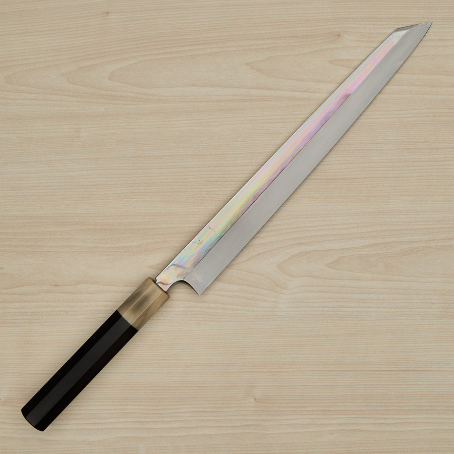 Hitohira Togashi White #1 Mizu Honyaki Kiritsuke Yanagiba 300mm Taihei Ebony Handle