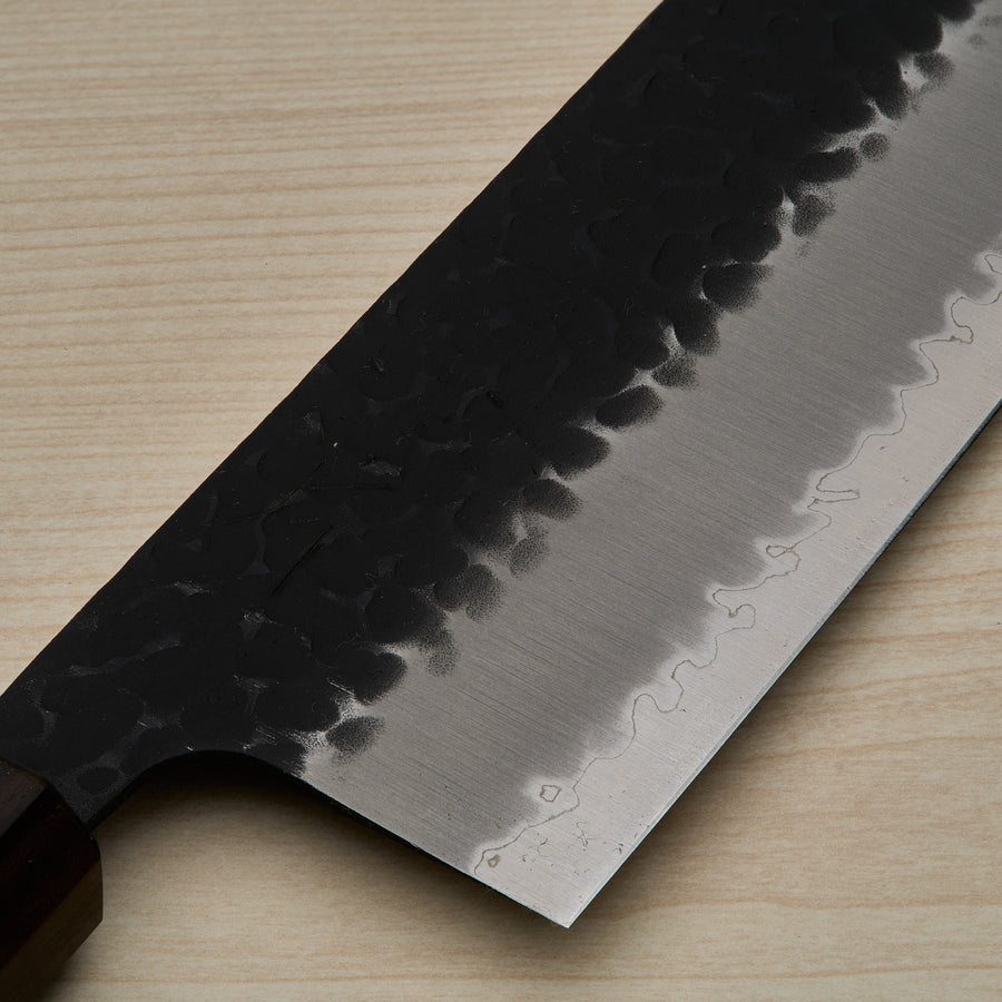Hitohira Futana SB Kuro Tsuchime Nakiri 165mm Cherry Wood Handle