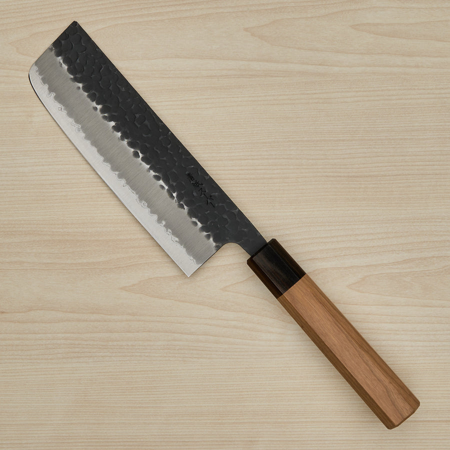 Hitohira Futana SB Kuro Tsuchime Nakiri 165mm Cherry Wood Handle