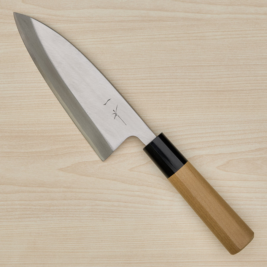 Hitohira Gorobei White #3 Left-Handed Deba 150mm Ho Wood Handle (D-Shape)