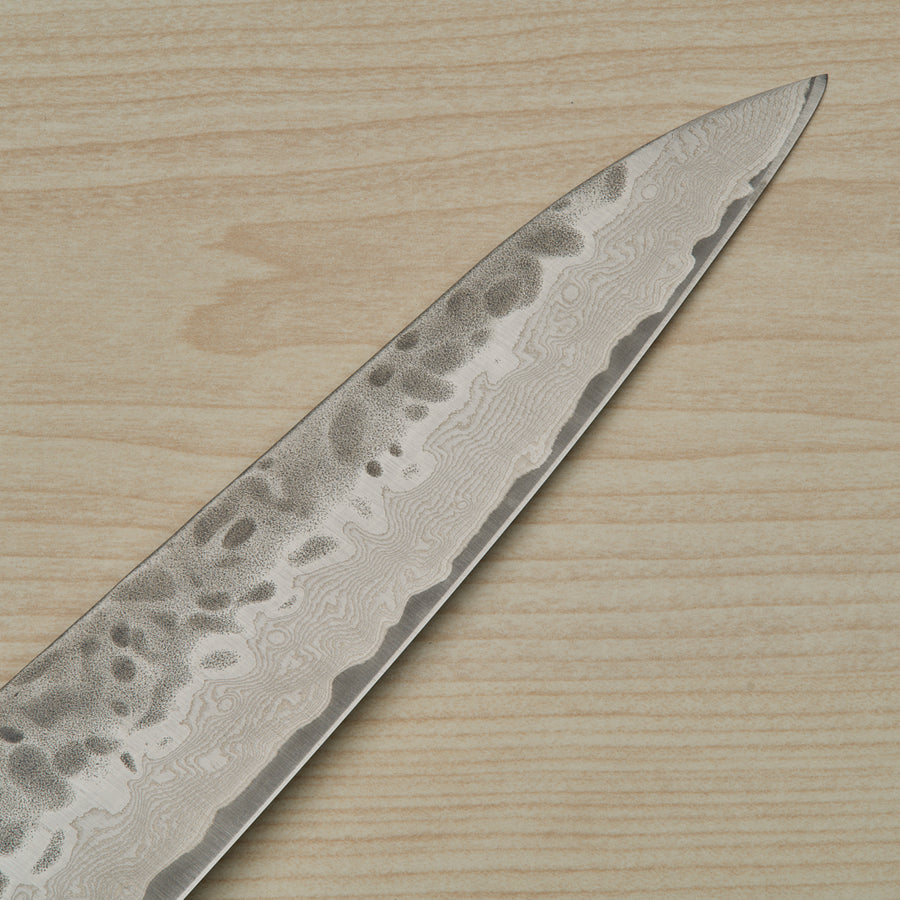 Hitohira Futana Stainless Tsuchime Damascus Sujihiki 270mm Cherry Wood Handle