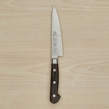 Hitohira Imojiya ST SG2 Petty 120mm Brown Pakka Handle