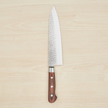 Hitohira Imojiya ST Tsuchime Damascus Gyuto 210mm Imitation Mahogany Handle (Yo)