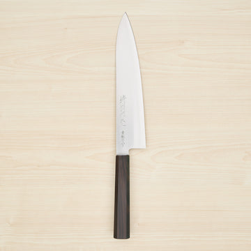 Hitohira Imojiya Blue Super Stainless Gyuto 210mm Ebony Handle