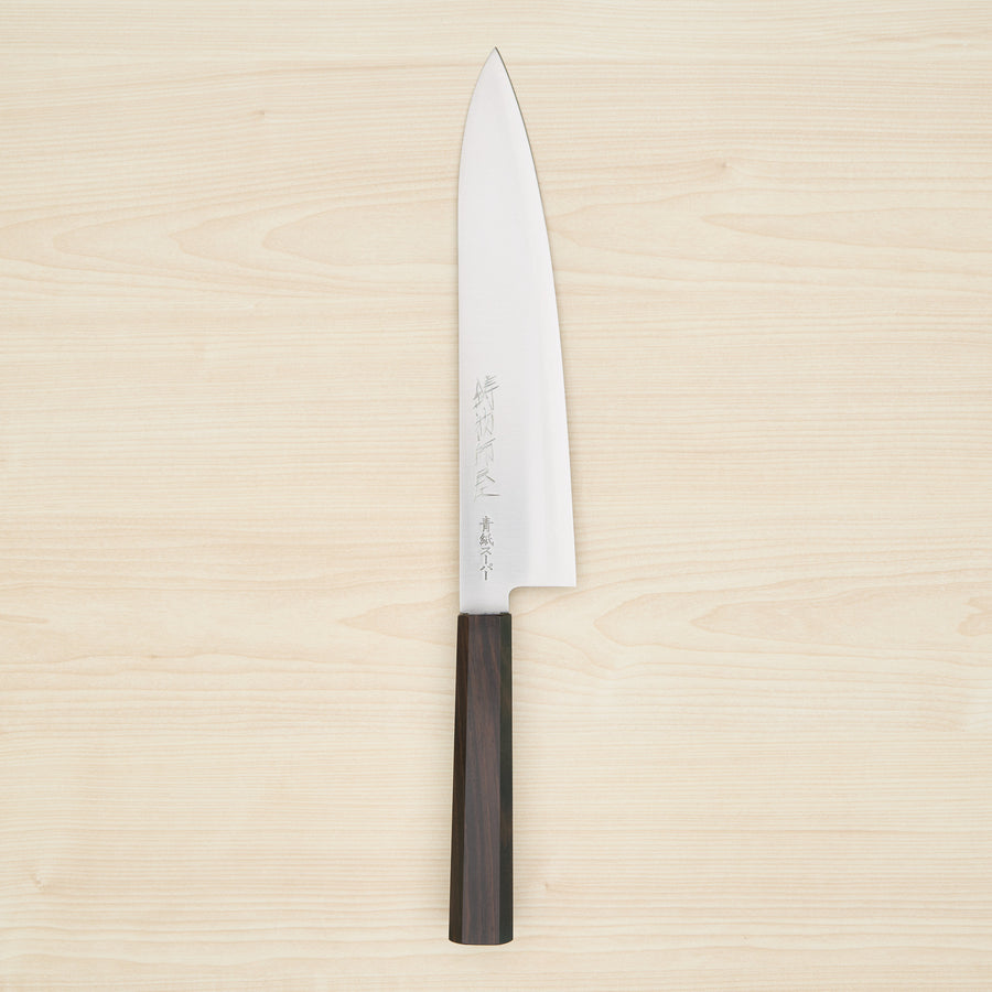 Hitohira Imojiya Blue Super Stainless Gyuto 210mm Ebony Handle