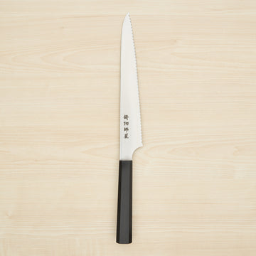 Hitohira Imojiya TH Stainless Bread Knife 240mm Ebony Handle (Wa)