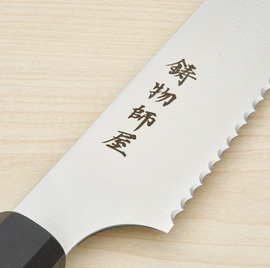 Hitohira Imojiya TH Stainless Bread Knife 240mm Ebony Handle (Wa)