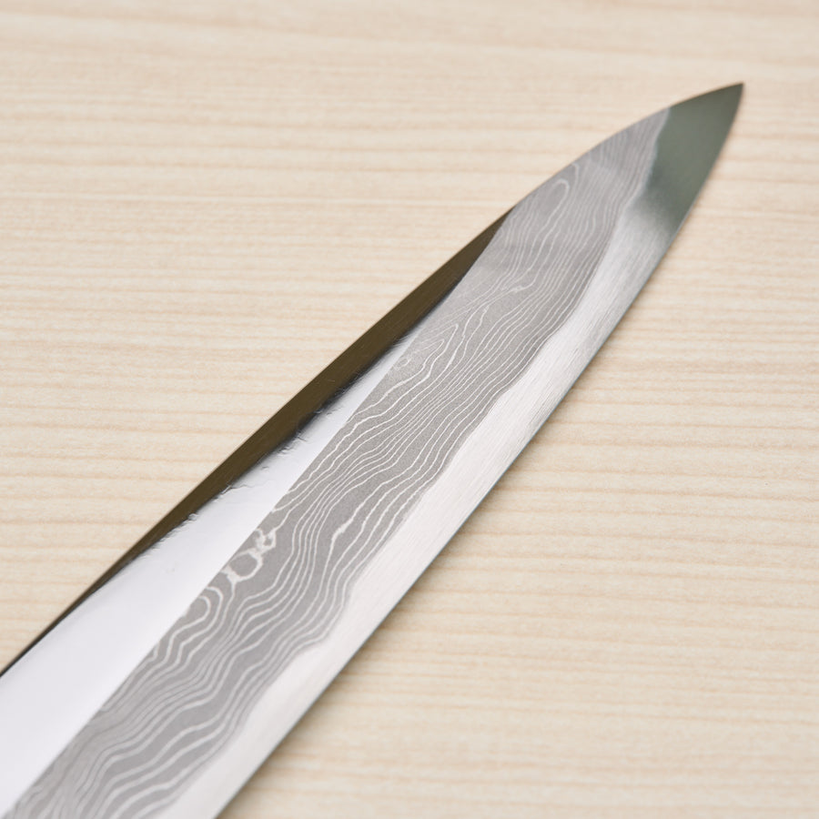 Hitohira Tanaka Mosuke Blue #1 Damascus Yanagiba 300mm Ebony Handle (Mirror Polished)