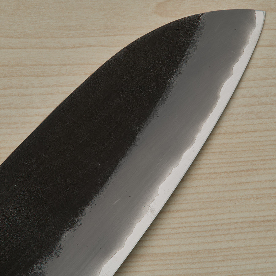 Hitohira Hinode Nashiji White #2 Stainless Clad Santoku 180mm Ebony Handle