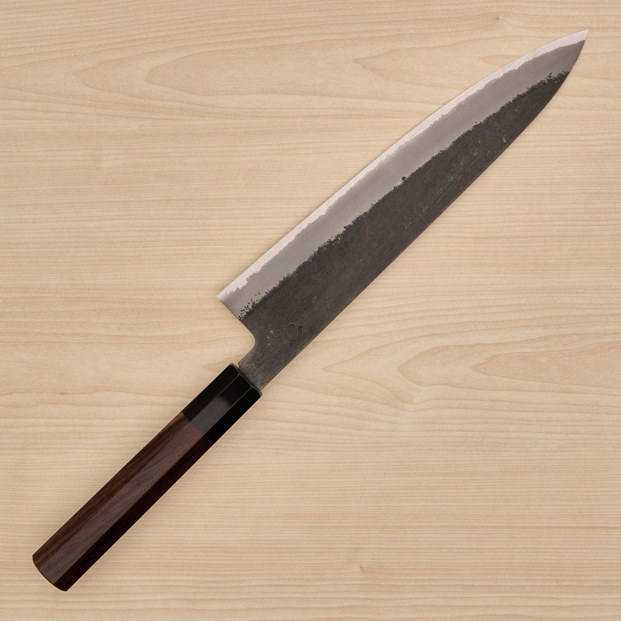 Hitohira Hinode Nashiji White #2 Stainless Clad Gyuto 240mm Taihei Wood Handle