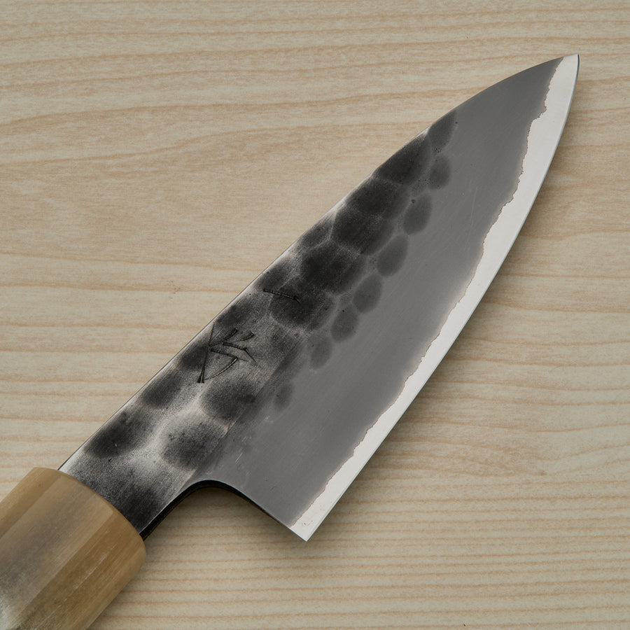 Hitohira Hinode Tsuchime White #2 Stainless Clad Paring 90mm Taihei Wood Handle