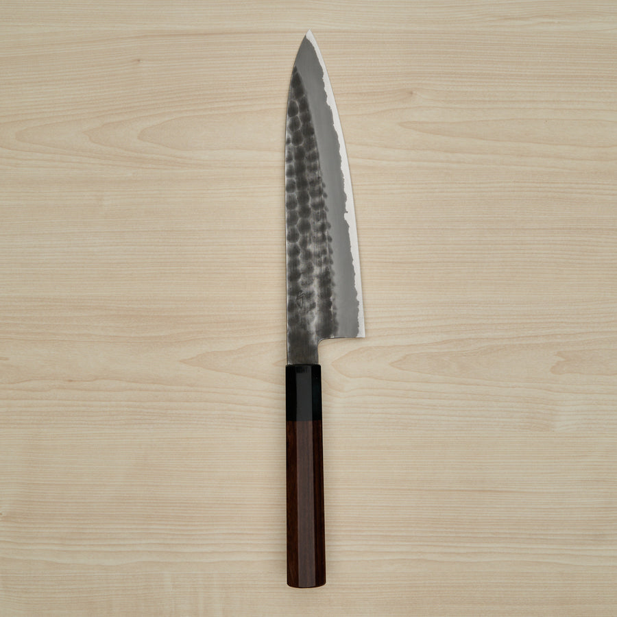 Hitohira Hinode Tsuchime White #2 Stainless Clad Gyuto 210mm Taihei Wood Handle