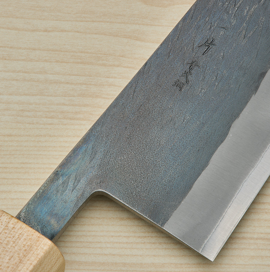 Hitohira TD Blue #2 Stainless Clad Kurouchi Gyuto 210mm Walnut Handle