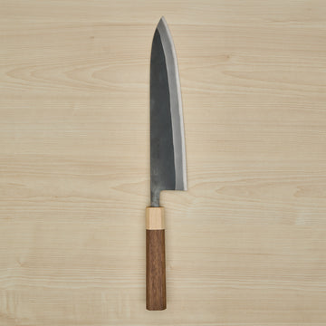 Hitohira TD Blue #2 Stainless Clad Kurouchi Gyuto 240mm Walnut Handle