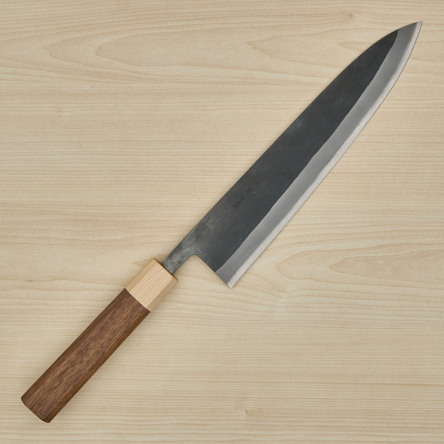 Hitohira TD Blue #2 Stainless Clad Kurouchi Gyuto 240mm Walnut Handle