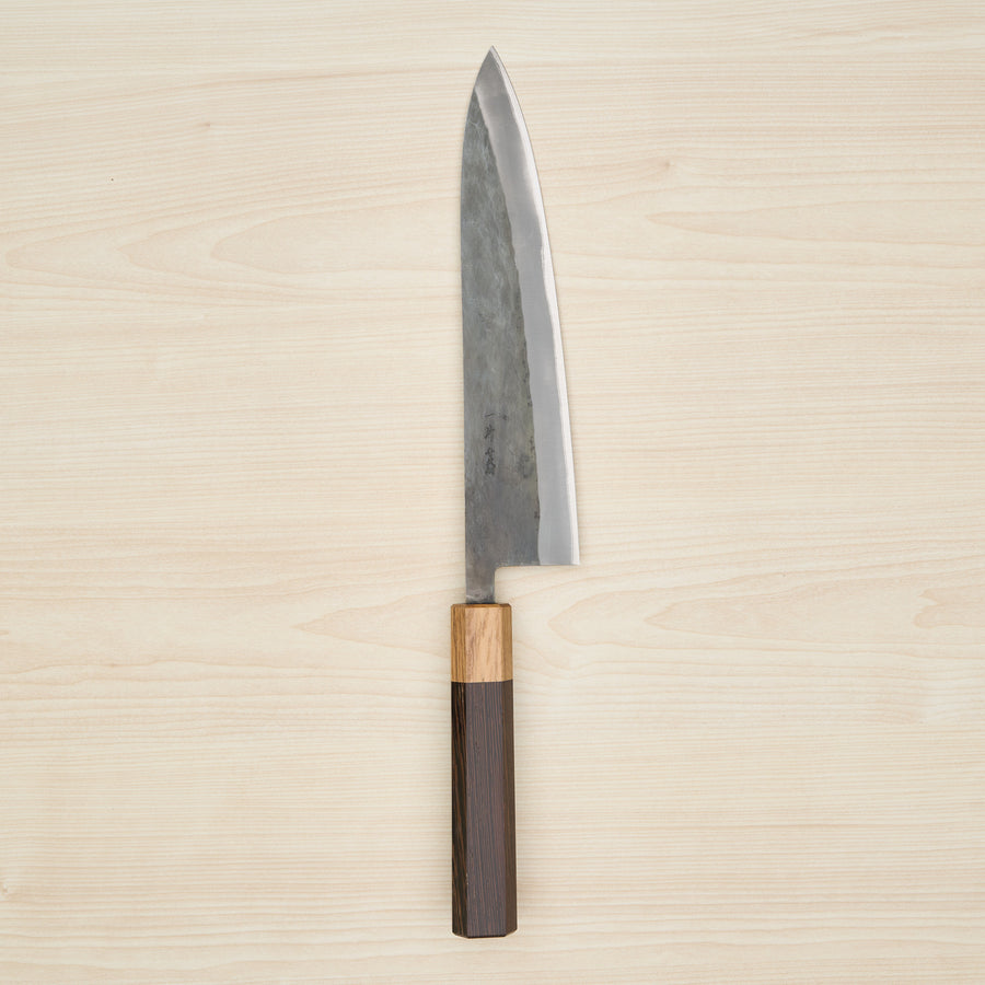 Hitohira TD Blue #2 Stainless Clad Kurouchi Gyuto 210mm Wenge Handle